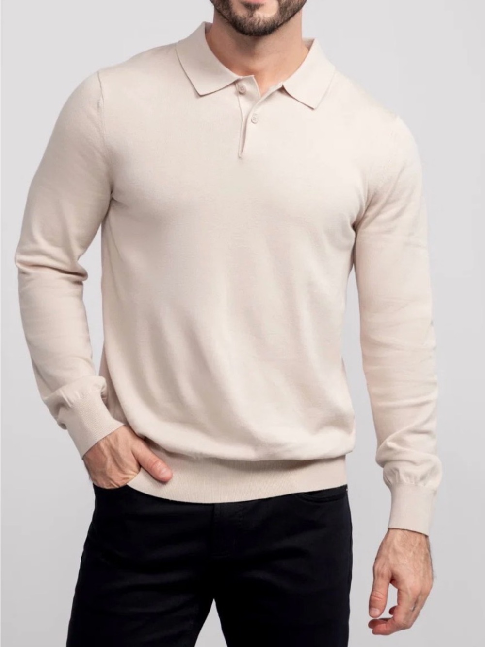 Legacy by Jack Archer Polo Sweater in Beige Size XXL